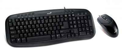 Kit tastatura + mouse optic genius km-200 usb black conectivitate usb tip mouse si tastatura foto