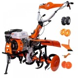 Cumpara ieftin Motosapatoare RURIS 753K , 7.5 CP, Benzina ,roti cauciuc 5.00-8, plug+adaptor+roti metalice 350 fara manicot+set contragreutati 10kg