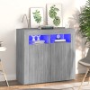 Gossi dulap cu lumini led, gri sonoma, 80x35x75 cm