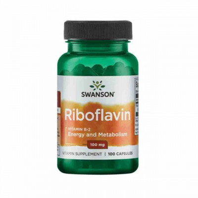 Riboflavin Vitamin B2 (Riboflavina) 100 miligrame 100 capsule Swanson foto