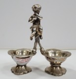 Solnita argintata, decorata cu amoras, Secol XX