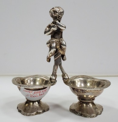 Solnita argintata, decorata cu amoras, Secol XX foto