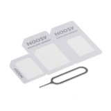 Techsuit - Nano SIM Adapter Unlimited Innovation - All in One Nano &amp;amp; Micro SIM Converter Kit + Steel Tray Eject Pin - White