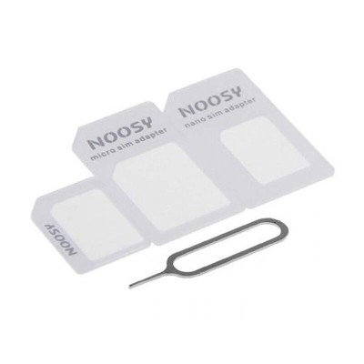 Techsuit - Nano SIM Adapter Unlimited Innovation - All in One Nano &amp;amp;amp; Micro SIM Converter Kit + Steel Tray Eject Pin - White foto