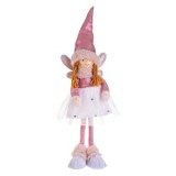 Figurina Decorativa de Craciun Ingeras cu Rochie Roz de Tul și Aripi, CMCLASS