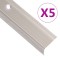 Profile trepte &icirc;n formă de L, 5 buc. șampanie 90 cm aluminiu