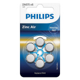 Set 6 baterii auditive Zinc Air Philips, ZA675, 1.4 V, 630 mAh, ambalaj blister
