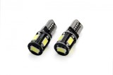 Bec de pozitie tip LED Canbus, T10 W2.1x9.5 W5W, 12V 2W, 5 SMD 5730 , culoare alb , AMIO, set 2 buc AutoDrive ProParts