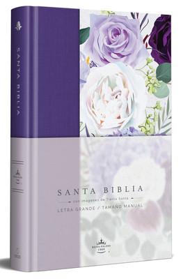 Biblia Reina Valera 1960 Letra Grande. Tapa Dura, Tela Morada Con Flores, Tama foto