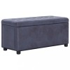 VidaXL Taburet de depozitare, gri, 87,5 cm, piele &icirc;ntoarsă ecologică 281376