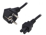 Cablu de Alimentare 3x0.75mm2 CEE 7/7 (E/F) ștecăr &icirc;n unghi la IEC C5 mamă, QOLTEC