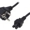 Cablu de Alimentare 3x0.75mm2 CEE 7/7 (E/F) ștecăr &icirc;n unghi la IEC C5 mamă