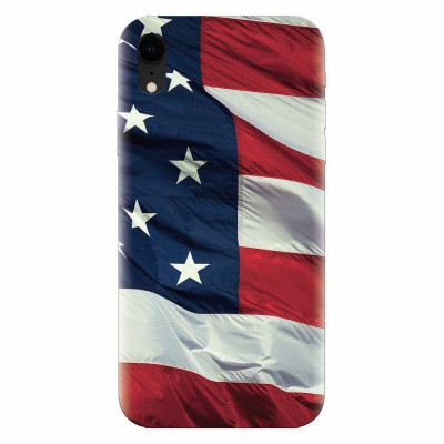 Husa silicon pentru Apple Iphone XR, American Flag Illustration foto