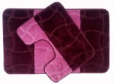 Set 2 Covorase Baie, Antiderapante, Sariyer Aubergine - 50x80/40x50