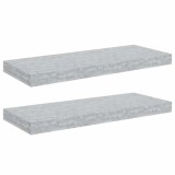 Cumpara ieftin Rafturi perete suspendate, 2 buc., gri beton 60x23,5x3,8 cm MDF