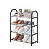 Raft pentru incaltaminte cu 4 niveluri, economisire spatiu, negru, 42x18x50cm