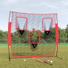 VidaXL Plasă de baseball portabilă negru/roșu 183x105x183 cm poliester 93747
