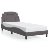 Cumpara ieftin Cadru de pat, Viana, fara saltea, gri, 90x200 cm, piele ecologica