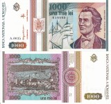 Bancnota Romania 1000 Lei 1993 UNC Ne流通! Colectie Numismatica