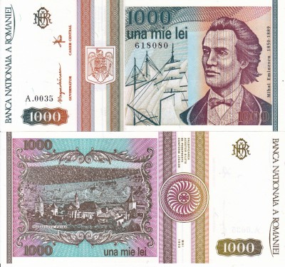 ROMANIA 1.000 lei 1993 UNC!!! foto