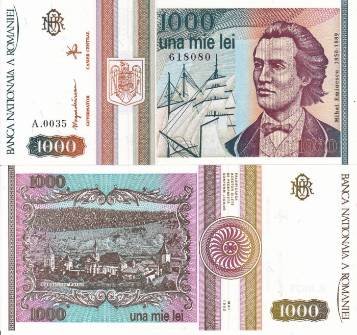 ROMANIA 1.000 lei 1993 UNC!!!