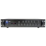 Cumpara ieftin Mixer amplificat PA linie BST 100W 350W 5 zone cu USB, BT, SD, FM