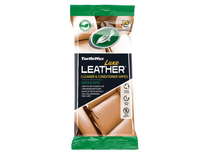 servetele Curatare si ingrijire Piele Turtle Wax Luxe Leather - Pachet de 24 Bucati