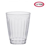 Set Pahare Plastic, Model Rotund, Transparent, Capacitate 300ml, 12 Bucăți, Oem