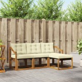 vidaXL Set de canapele de exterior cu pernă 4 pcs Natural și Crem 3368553