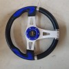 Volan Sport Universal Albastru OMP, Diametru 33cm, Buton Claxon, Compatibil cu Diverse Marci Auto