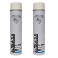 Pachet 2 x Vopsea Spray Acrilica Brilliante Alb Pur Lucios RAL 9010 600 ml