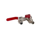 Robinet bronz dublu 1/2 inch cu doua iesiri pentru alimentare simultana