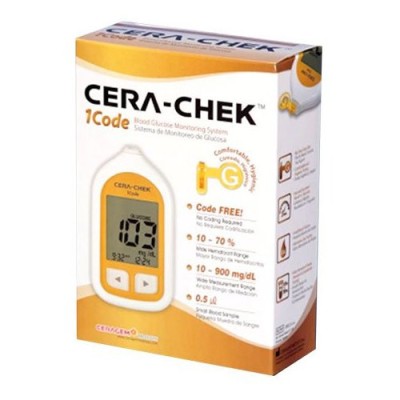 Set Glucometru Cera-Chek 1code, 50 Teste Glicemie si 50 Ace Sterile foto