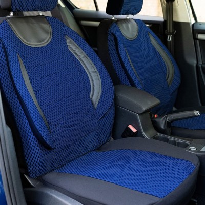 Set huse scaune Piele si textil SKODA OCTAVIA II (2004-2013) Albastru foto