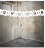 Ghirlande decorative pentru petrecere tematica Halloween, hartie, 3 m, alb/negru