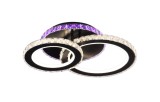 Cumpara ieftin Lustra LED 106W, 2 cercuri diamante, negru + crom, telecomanda, 4320lm, lumina calda/rece + RGB