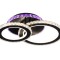 Lustra LED 106W, 2 cercuri diamante, negru + crom, telecomanda, 4320lm, lumina calda/rece + RGB