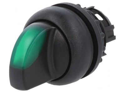 Comutator Rotativ 22mm Verde 2 Pozitii foto