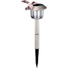 Lampa Solara Decorativa RGB, Globo, Argintie, Stalp LED, Otel Inoxidabil, 46.5cm, IP44