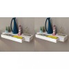 Gossi rafturi de perete suspendate cu sertare, 2 buc., alb, 80 cm