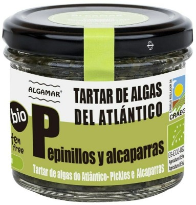 Tartar de alge marine cu castraveti murati si capere bio 100g Algamar foto