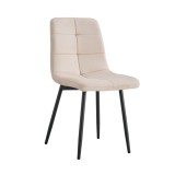 Cumpara ieftin Scaun dining catifea bej metal Damia 45x54x90 cm