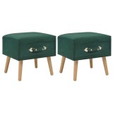 vidaXL Noptiere, 2 buc., verde, 40 x 35 x 40 cm, catifea