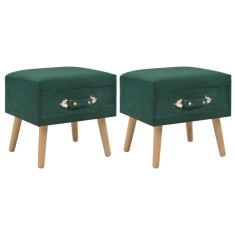 vidaXL Noptiere, 2 buc., verde, 40 x 35 x 40 cm, catifea