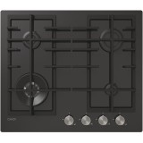 Plita incorporabila Candy CVFG6BF4PX, Gaz, 4 zone de gatire, Siguranta, 60 cm, Negru