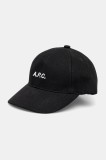 A.P.C. șapcă de baseball din bumbac casquette charlie culoarea negru, cu imprimeu, COHFK.M24069