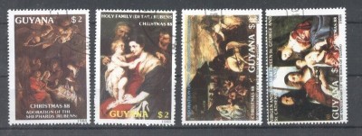 Guyana 1988 Paintings Christmas used DE.037 foto
