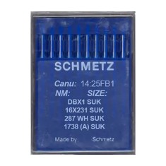 Set 10 ace de cusut cu butuc subtire pentru masini de cusut industriale simple, Schmetz, varf SUK
