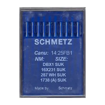 Set 10 ace de cusut cu butuc subtire pentru masini de cusut industriale simple, Schmetz, varf SUK foto