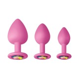 Cumpara ieftin Set 3 Dopuri Anale Glams - Spades Trainer Kit, Roz, NS Toys